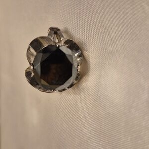 Vintage Sterling Silver Hematite Flower Ring